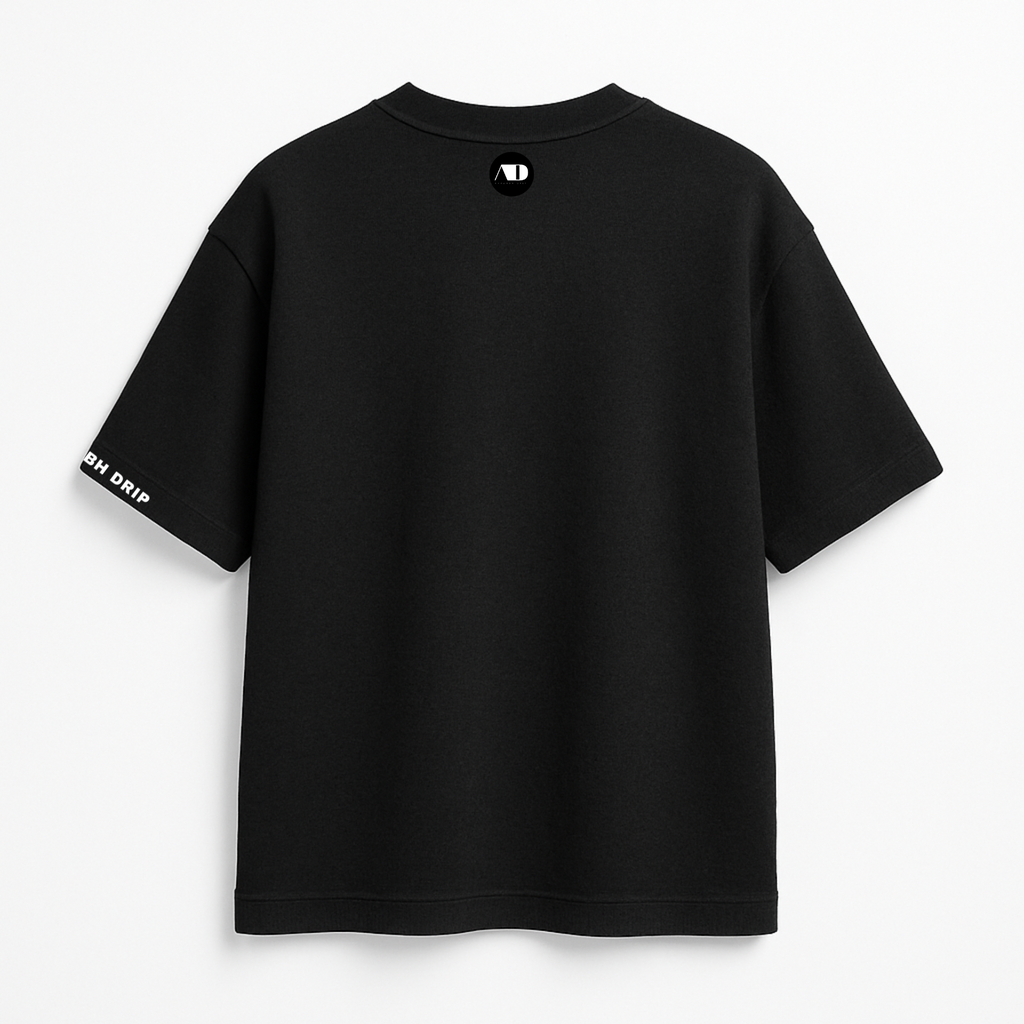 Black Premium Oversized Down Shoulder Tee