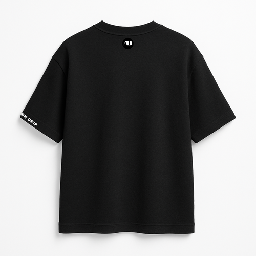 Black Premium Oversized Down Shoulder Tee