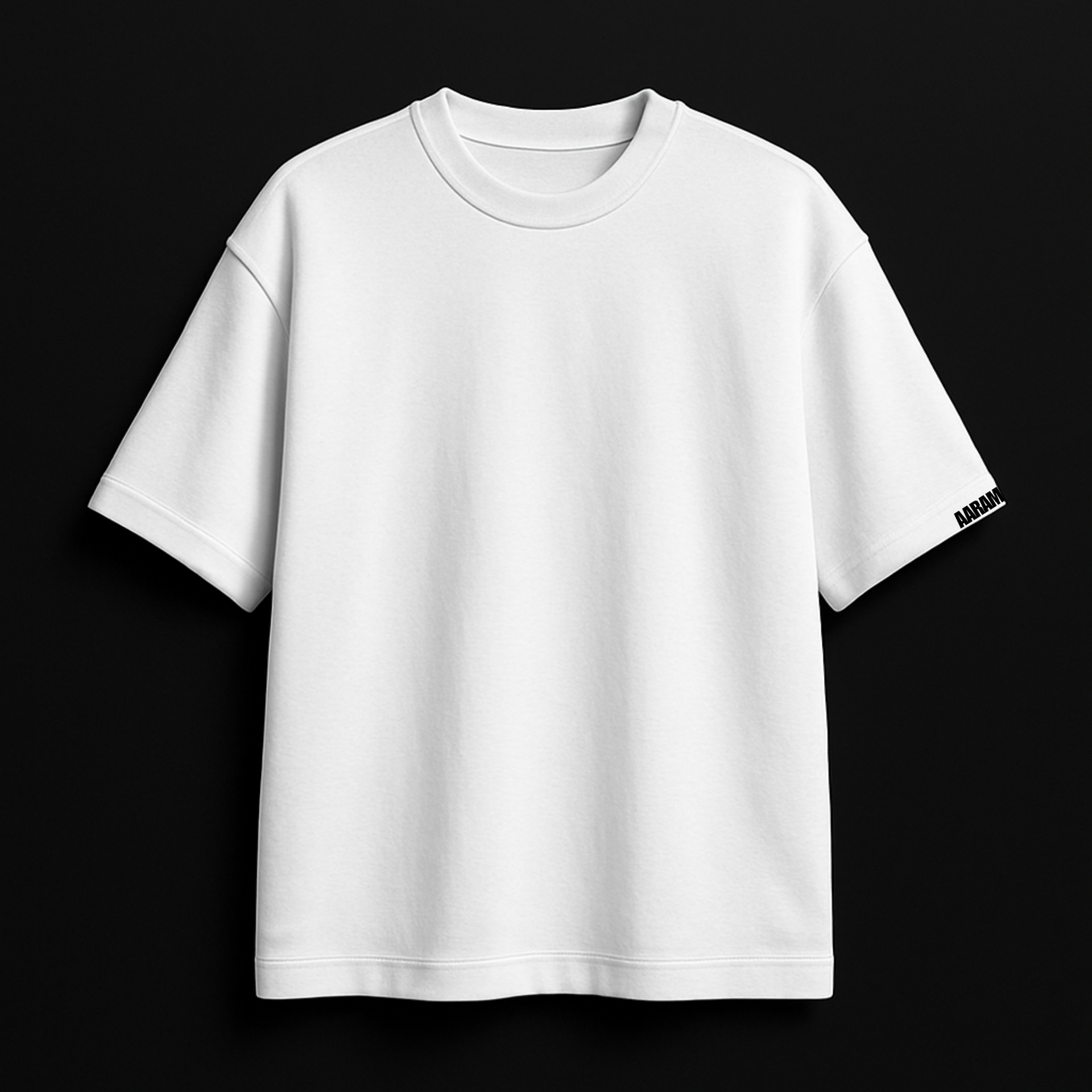White Premium Oversized Down Shoulder Tee
