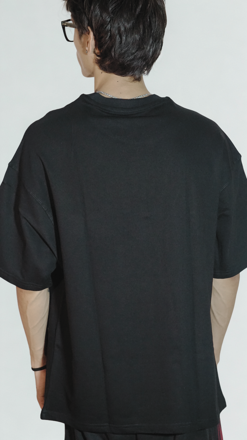 Black Premium Oversized Down Shoulder Tee